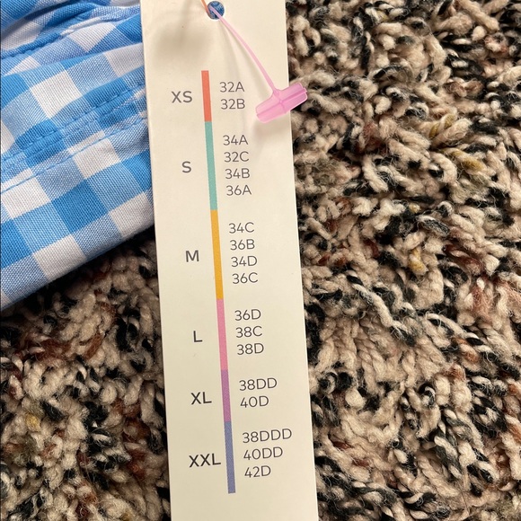 Colsie Woven Blue Gingham Crop Top Bralette Size Medium | NWT - Picture 6 of 6